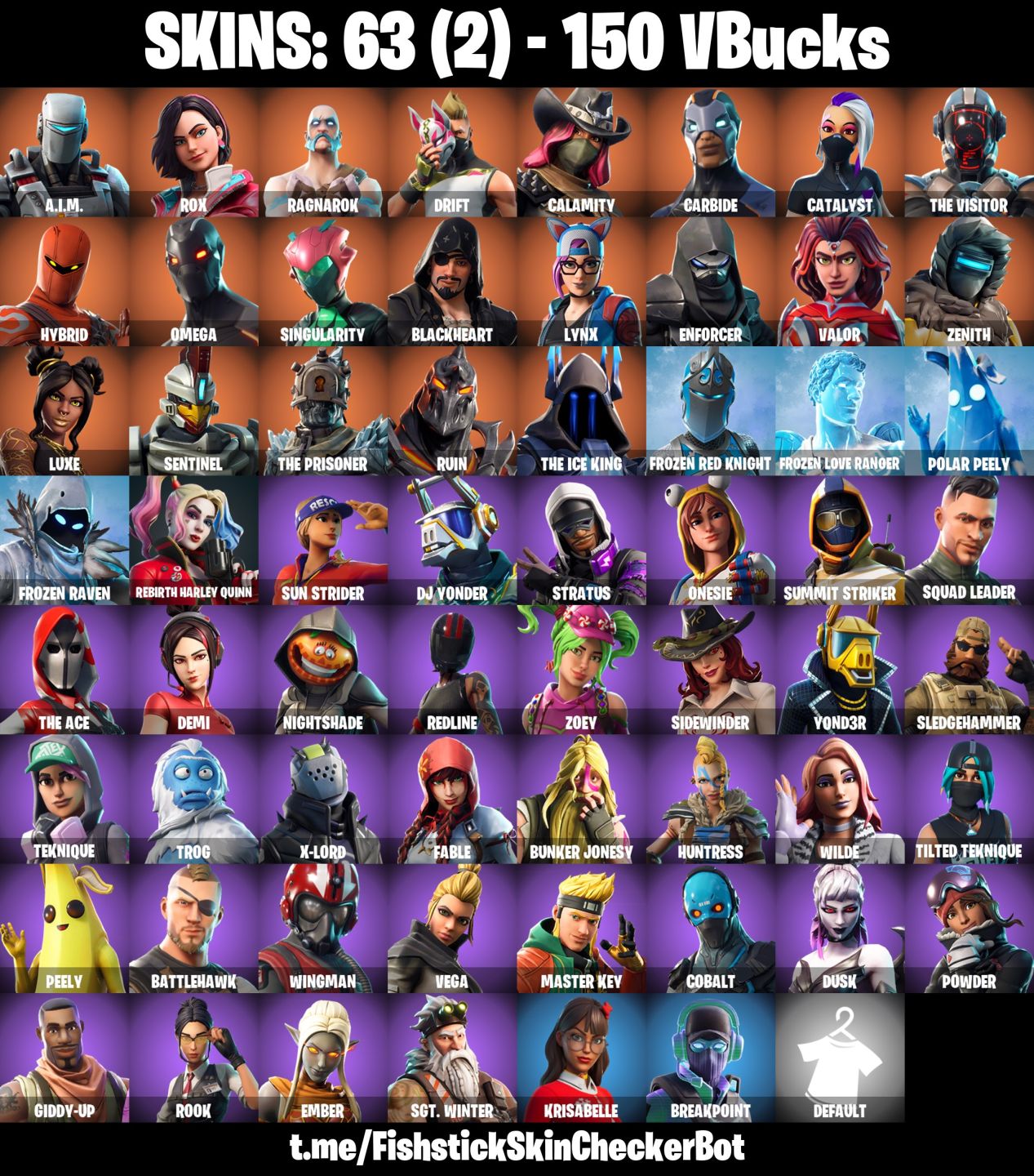 Conta Fortnite com A.I.M. | Rox | Ragnarok | Drift | Calamity | Carbi e 63 Skins