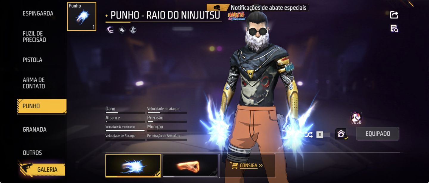 CORRE CONTA PERFEITA BARBA DO VELHO+SKINS DO NARUTO EVOLUTIVAS+SKIN LENDÁRIA