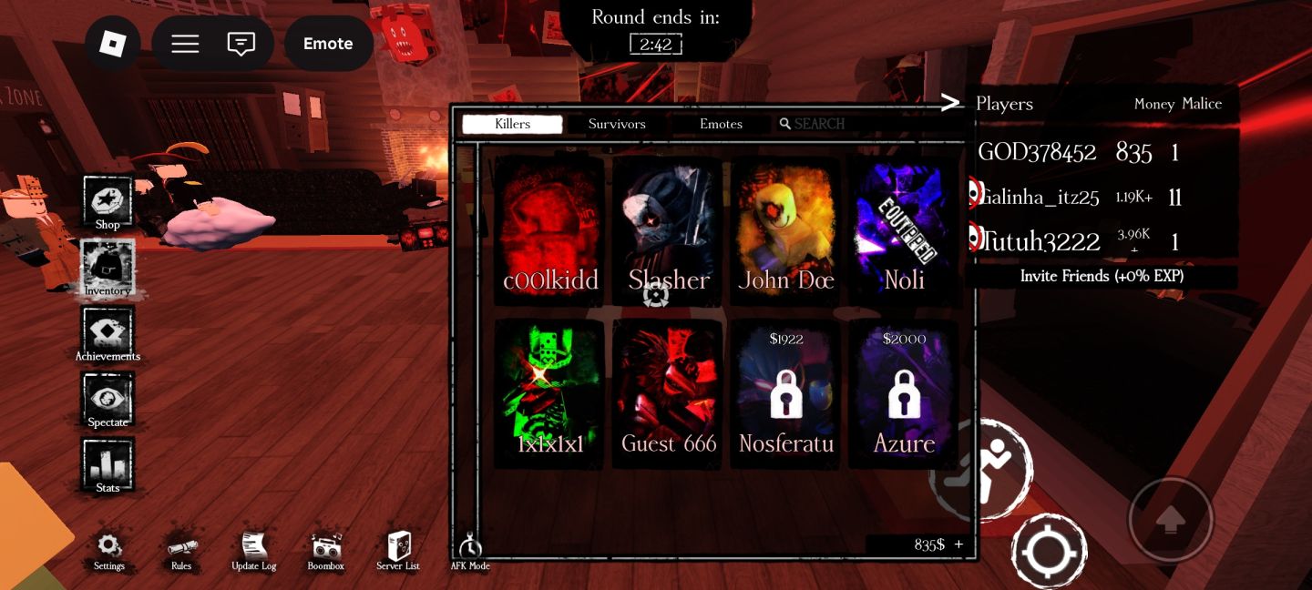 Conta de roblox ( ink game, forsaken, 99 noites na floresta, Rivails ) etc..