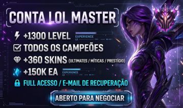 ONTA LEAGUE OF LEGENDS - MASTER | LEVEL 1300+ | 360+ SKINS | 150K+ EA