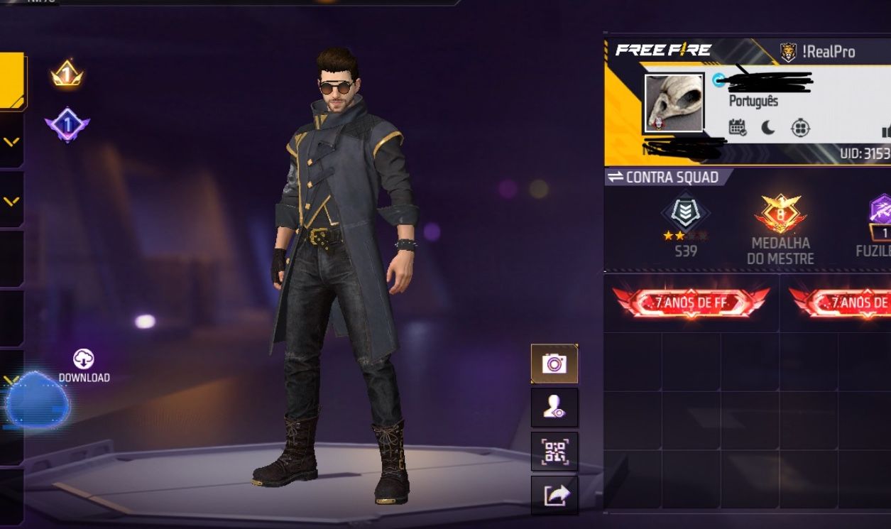 Conta Free fire level +70 com punho e naruto e tudo mais!!