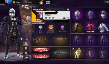 Conta free fire gemada level 66 com barbinha bandeirao calça jazz ump atributada