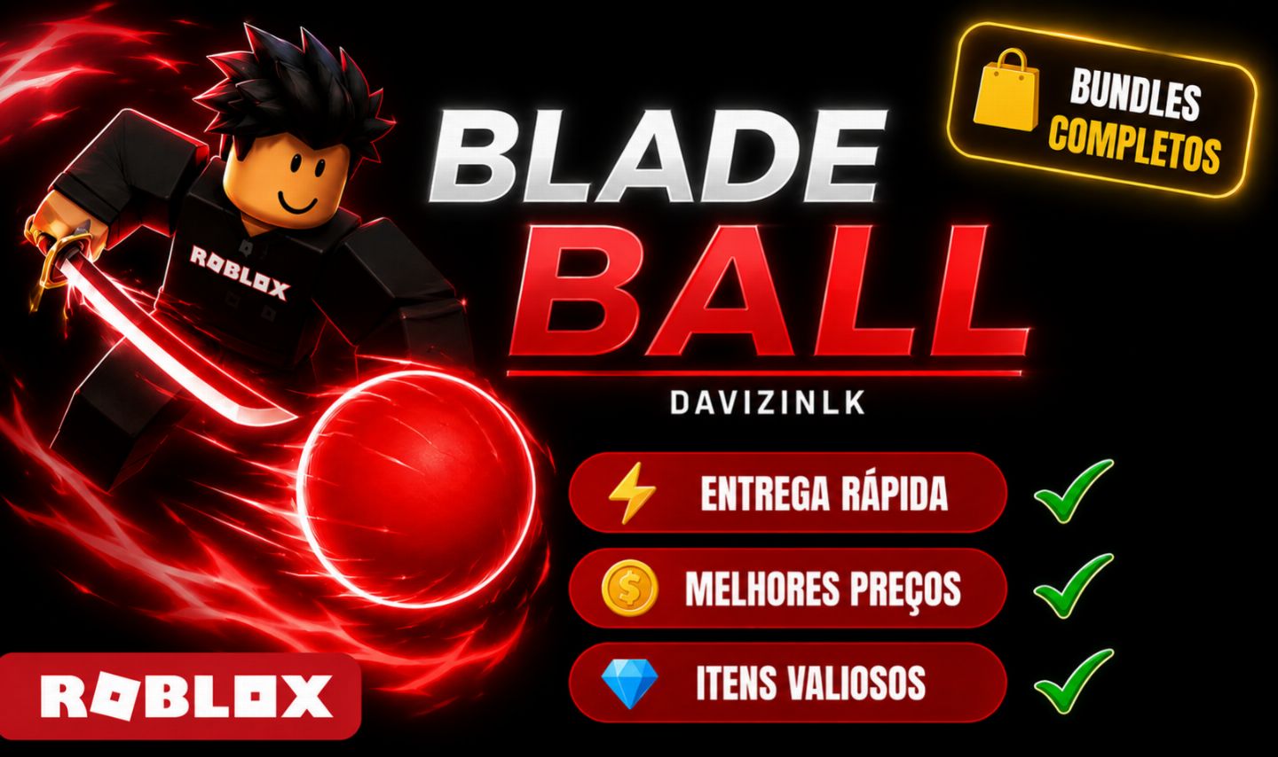 (MELHORES PREÇOS DO MERCADO) Espadas e Emotes Blade Ball - Roblox