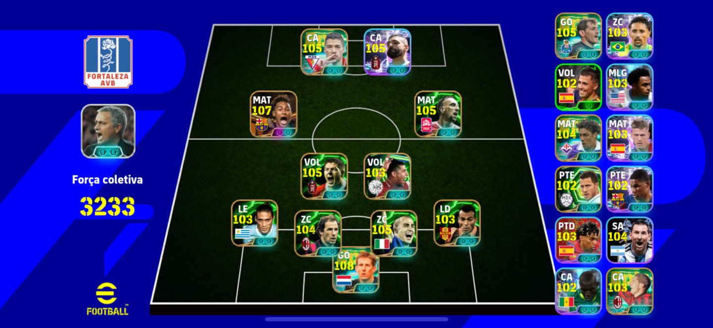 CONTA EFOOTBALL 3233 | NEYMAR 107 | VAN DER SAR 108 | ETC..