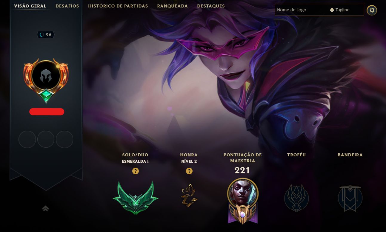 ESMERALDA 1 | MMR DIAMANTE/LOW MESTRE | 98 CAMPEÕES | 53 SKINS