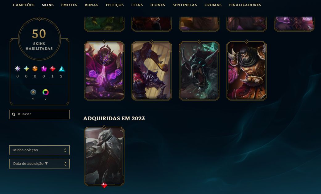 Conta de lol SMURF LVL42| PLATINA 2 | SKIN LENDÁRIA DEUS REI DARIUS | FULL DADOS