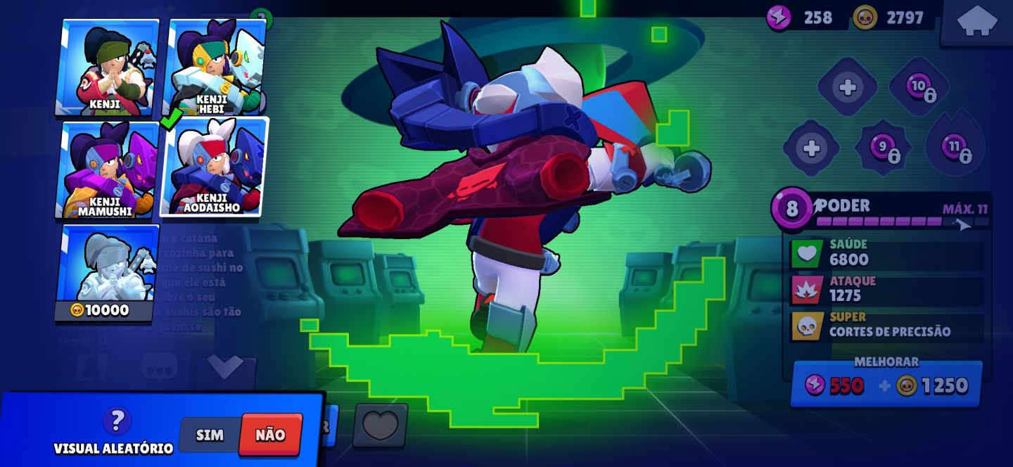 Conta de brawl star com skin lendária e mítico e 1 passe plus