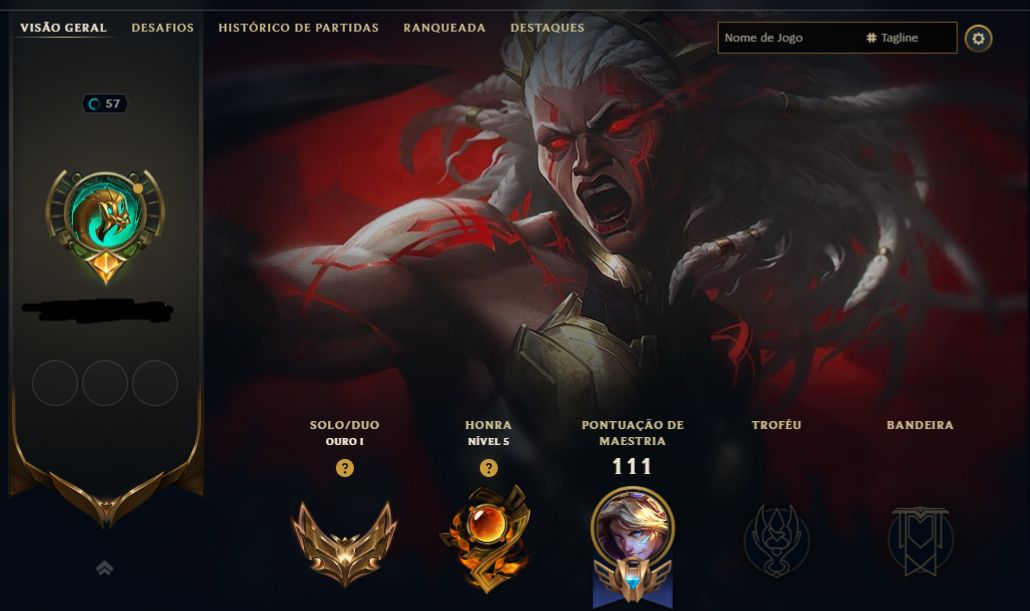 CONTA LOL - 57 LV - OURO - HONRA 5