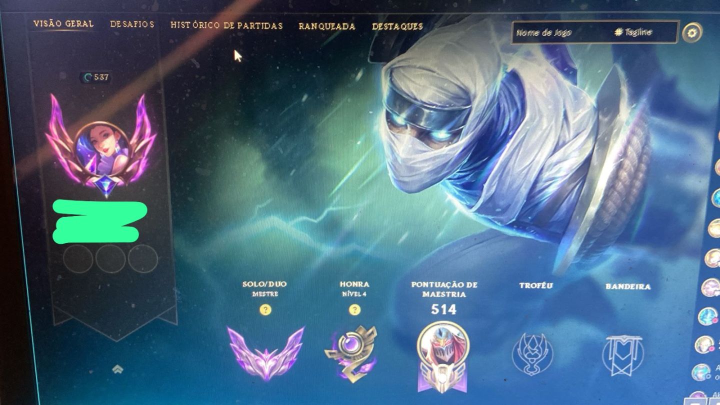 Conta de league of legends com Viego Reinado Espectral. Pode nick e gm