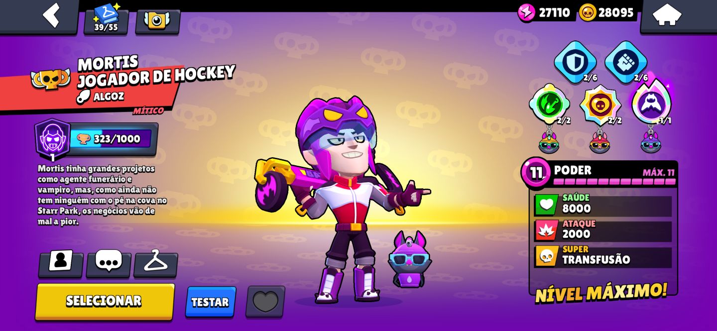 CONTA BRAWL STARS COM SKINS RARAS