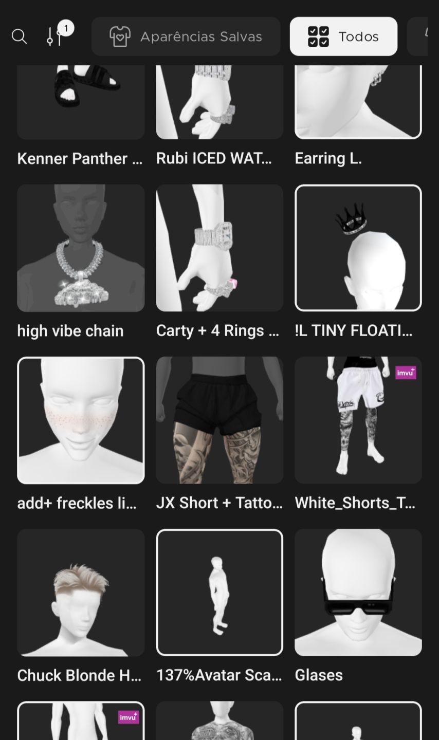CONTA IMVU MASCULINA RICA COM MAIS DE 30 ACESSÓRIOS E VESTUÁRIO