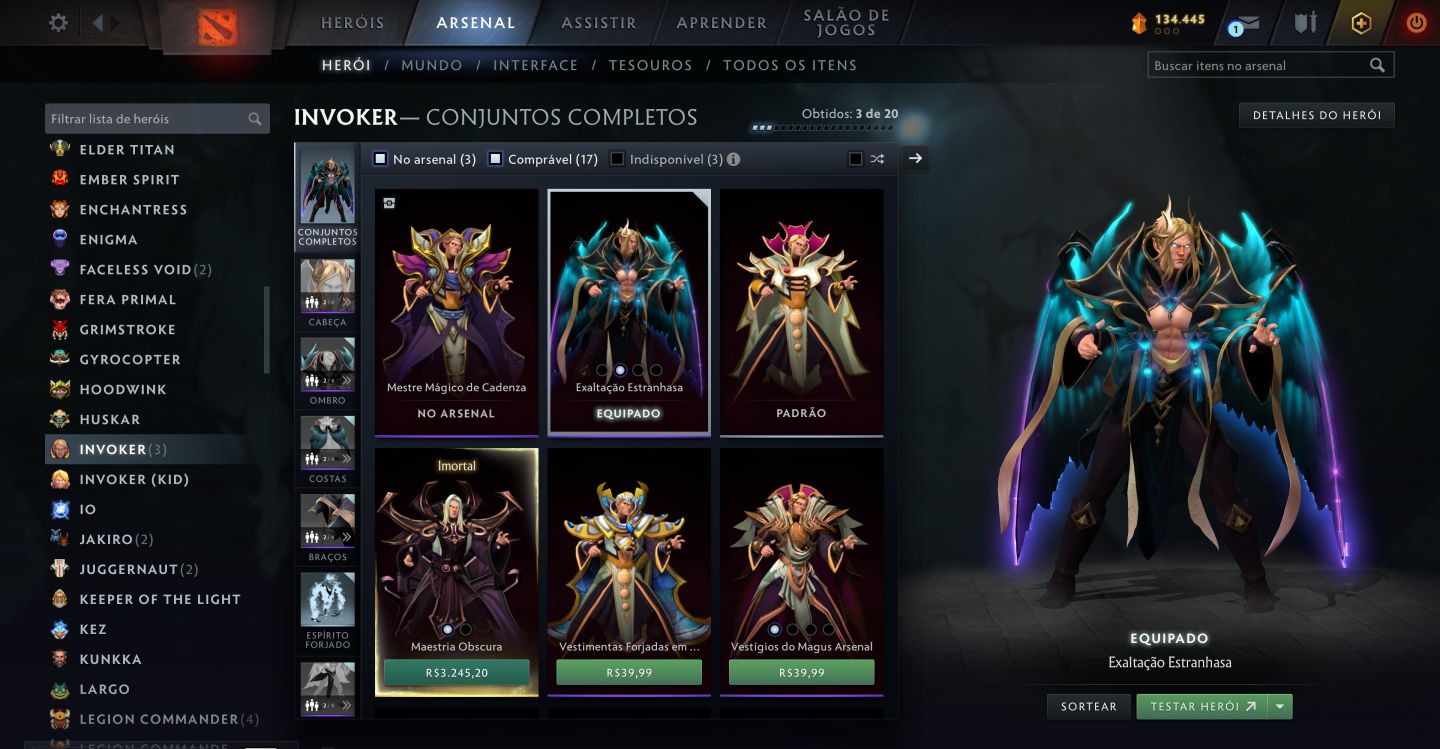 Conta Dota 2 com 4 Arcanas (Legion, Ogre, Zeus e Lina)