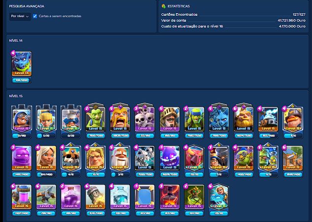 Conta Clash Royale Full 16