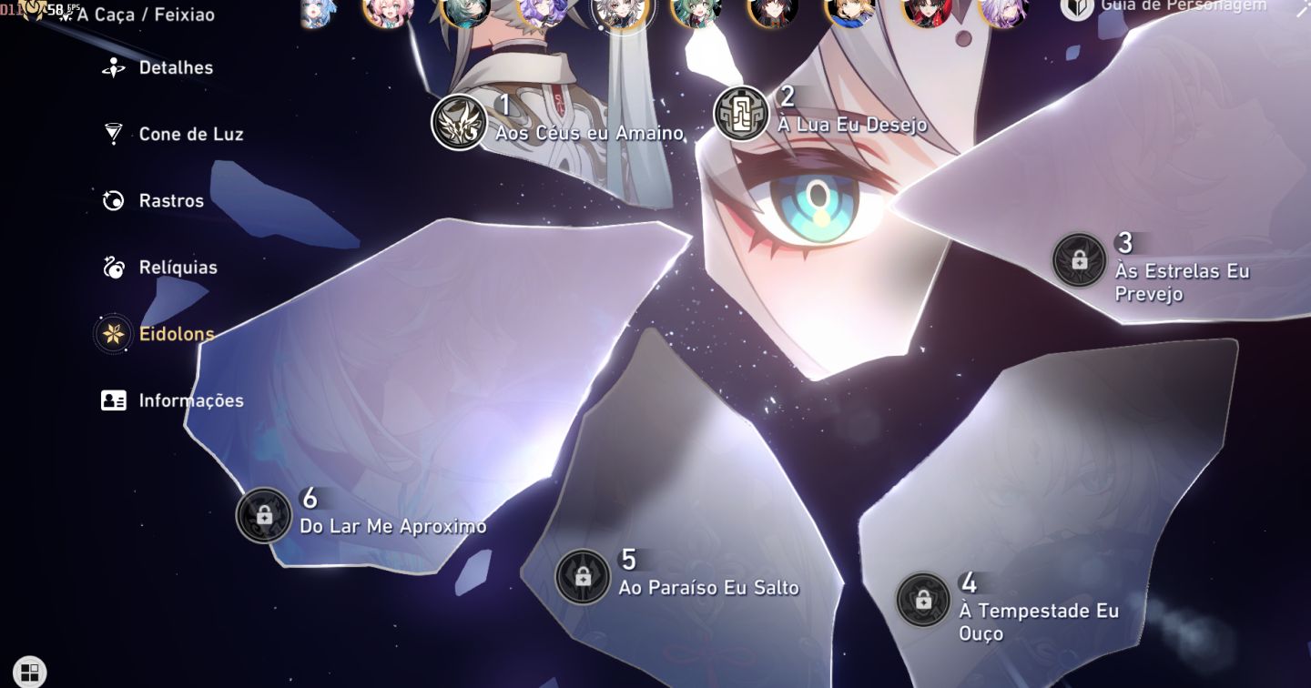 Conta WHALE de star rail. 6 personagens E6 LIMITADOS