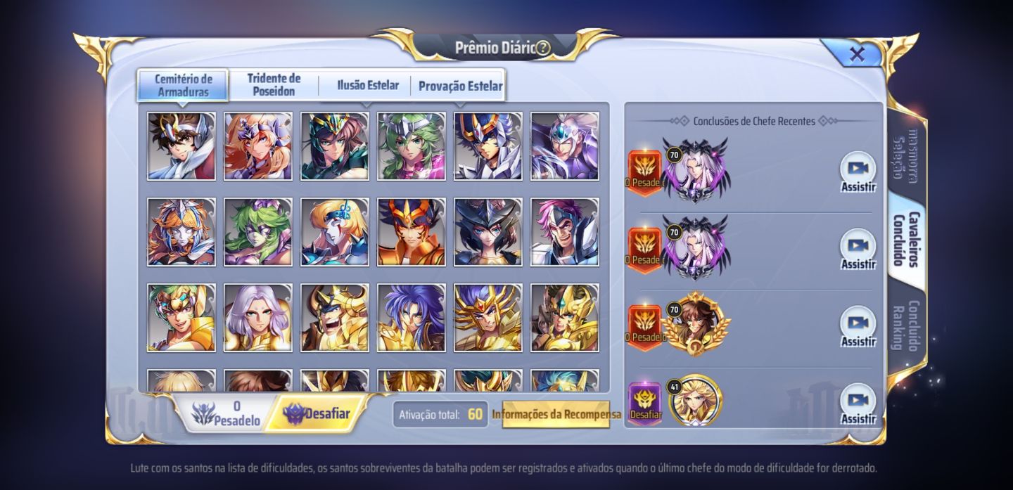 SERVIÇOS DE PROGRESSÃO E FORTALECIMENTO - SAINT SEIYA AWAKENING