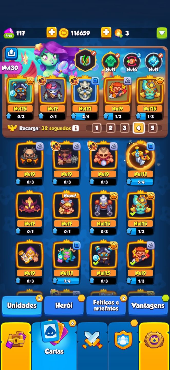 Conta com 1957% critico varias cartas top e herois up