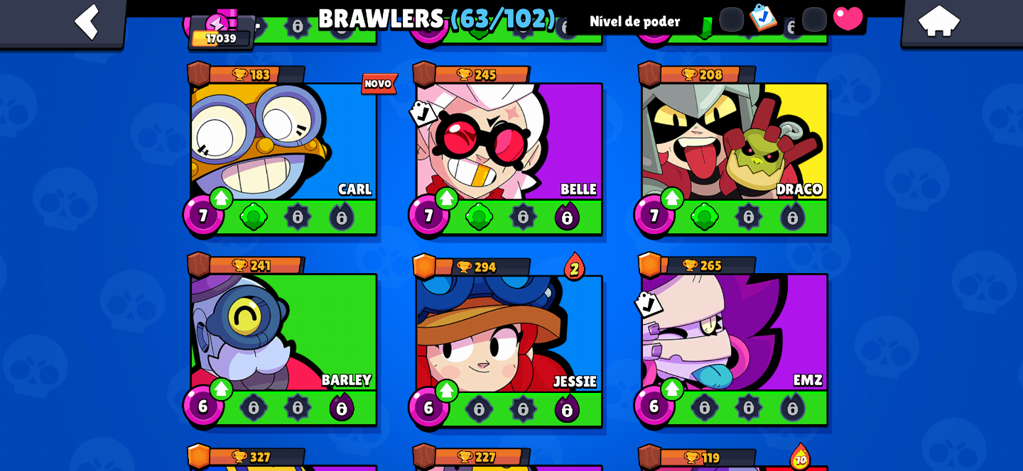 Conta de brawl stars com 1 prestigios e varios brawlers lendários e skins
