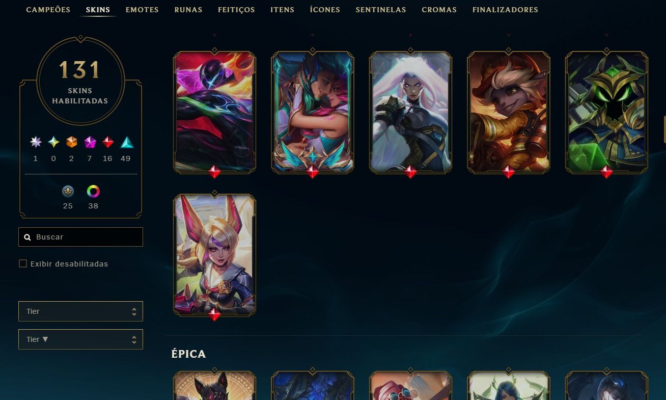 CONTA LOL + VALORANT ASCENDENTE - LVL 192 COM 131 SKINS