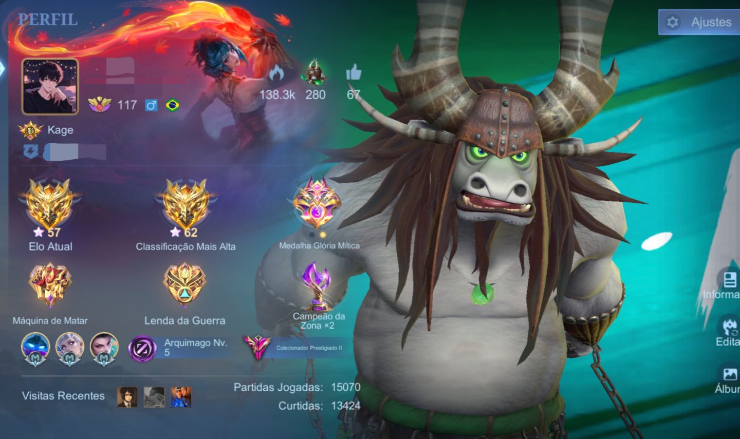 CONTA DE ELITE MOBILE LEGENDS TIER COLECIONADOR PRESTIGIADO II