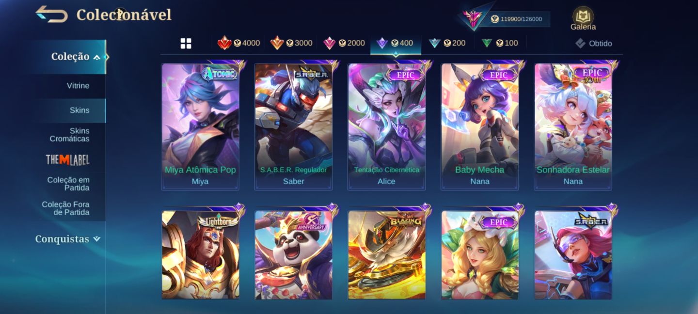 MLBB | Top Imortal 100 | 367 Skins | Naruto, Primes, Legends | Emblemas Full 60