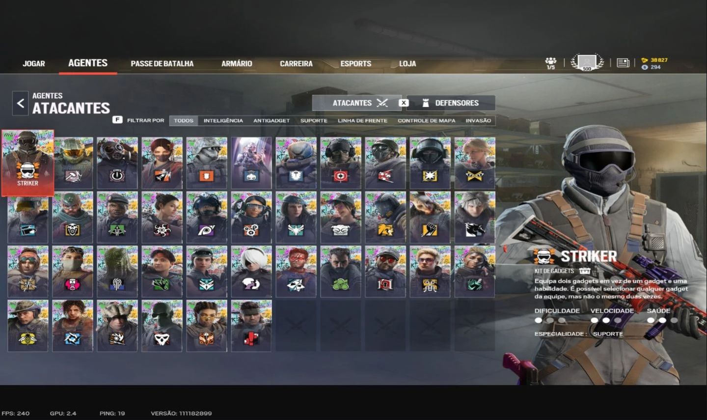 Conta R6 com 03 Champions / 1 Geleira / 05 Corridas / 40 Elites / Faixas Cromo