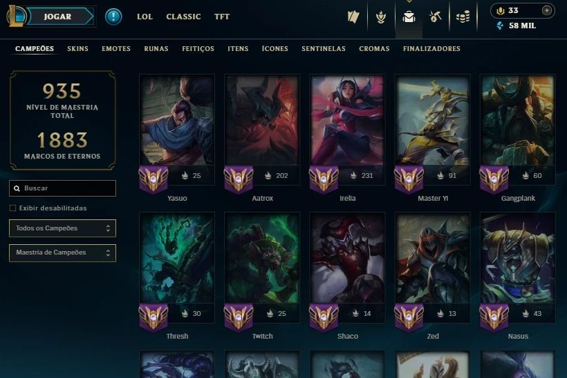 Conta Lol Diamante 2 431 Skins Ex Mestre C Yone Pacificador Main Yasuo Ex Gm