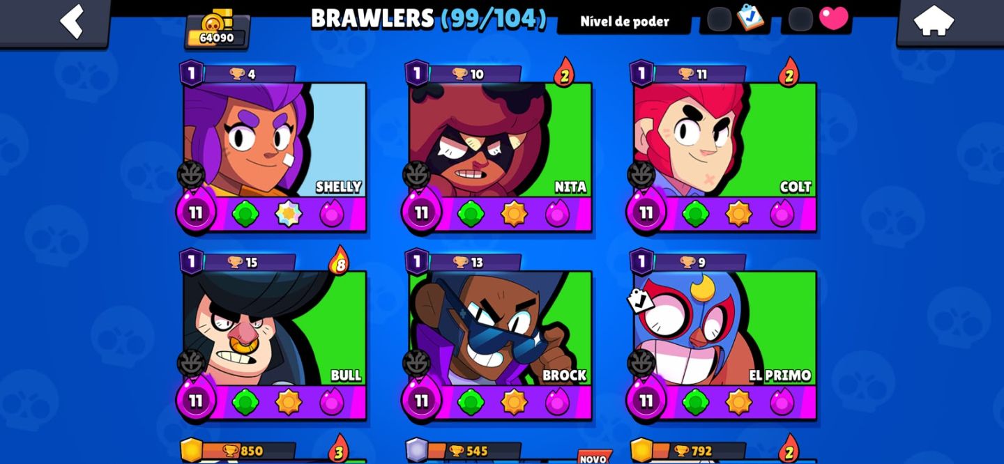 Conta de brawl 64k de trofeus, parei de jogar, para sair logo