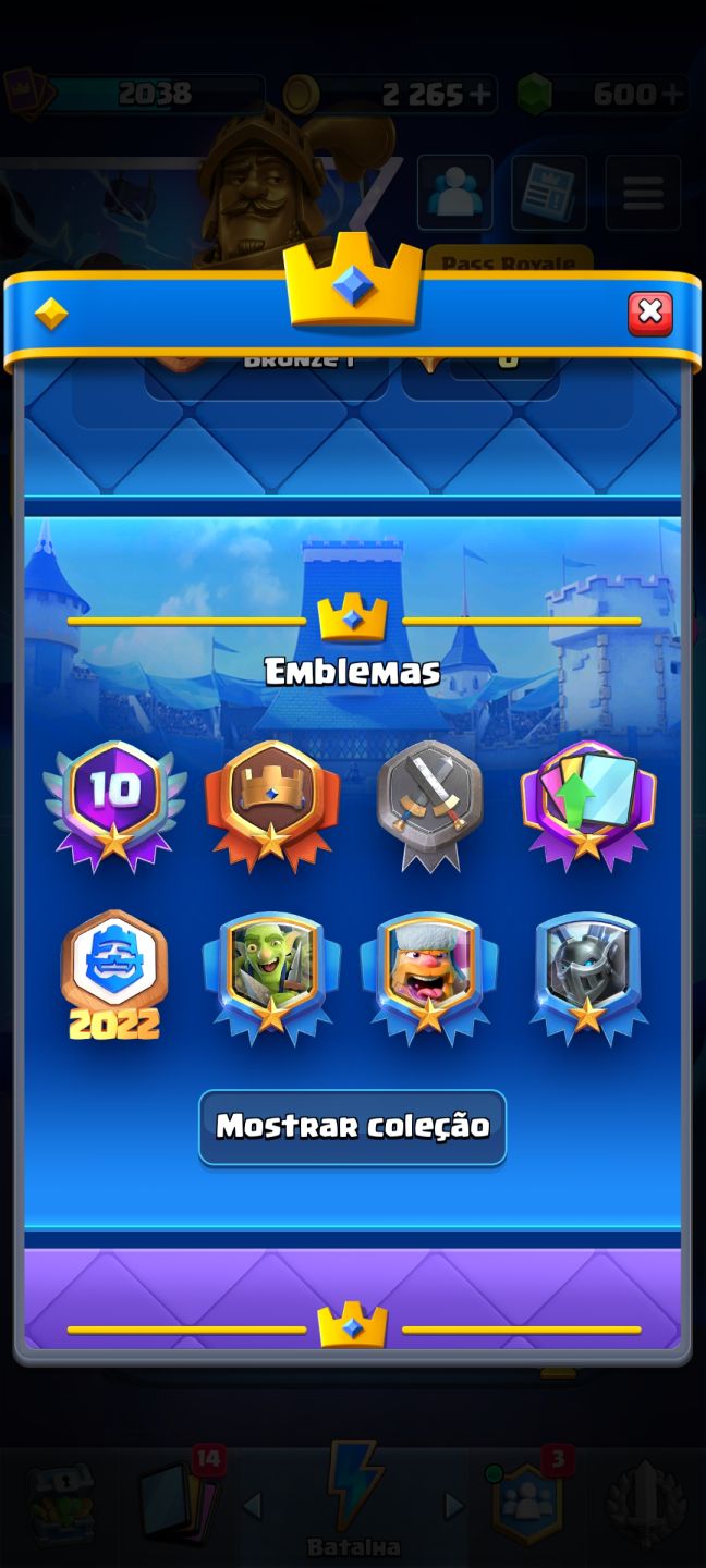 Conta lvl 16 clash royale medalha 10 anos quase full