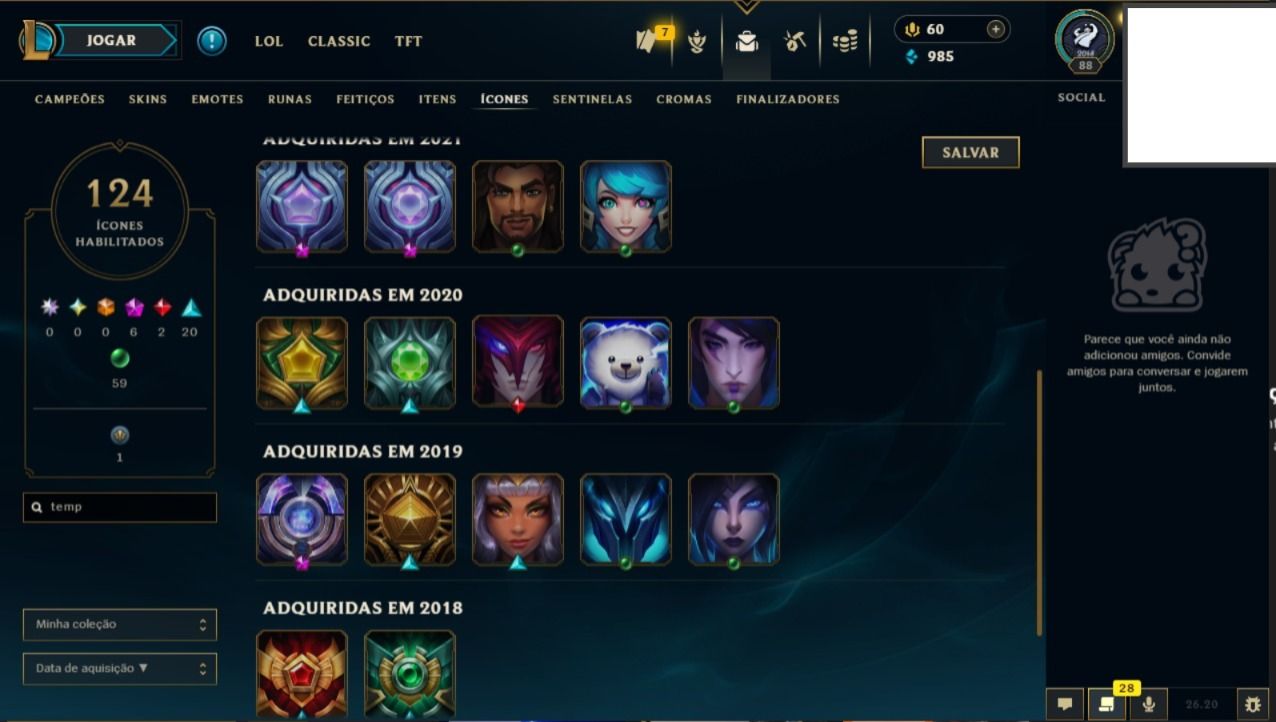 Conta 2014 com 80 champs e 41 skins