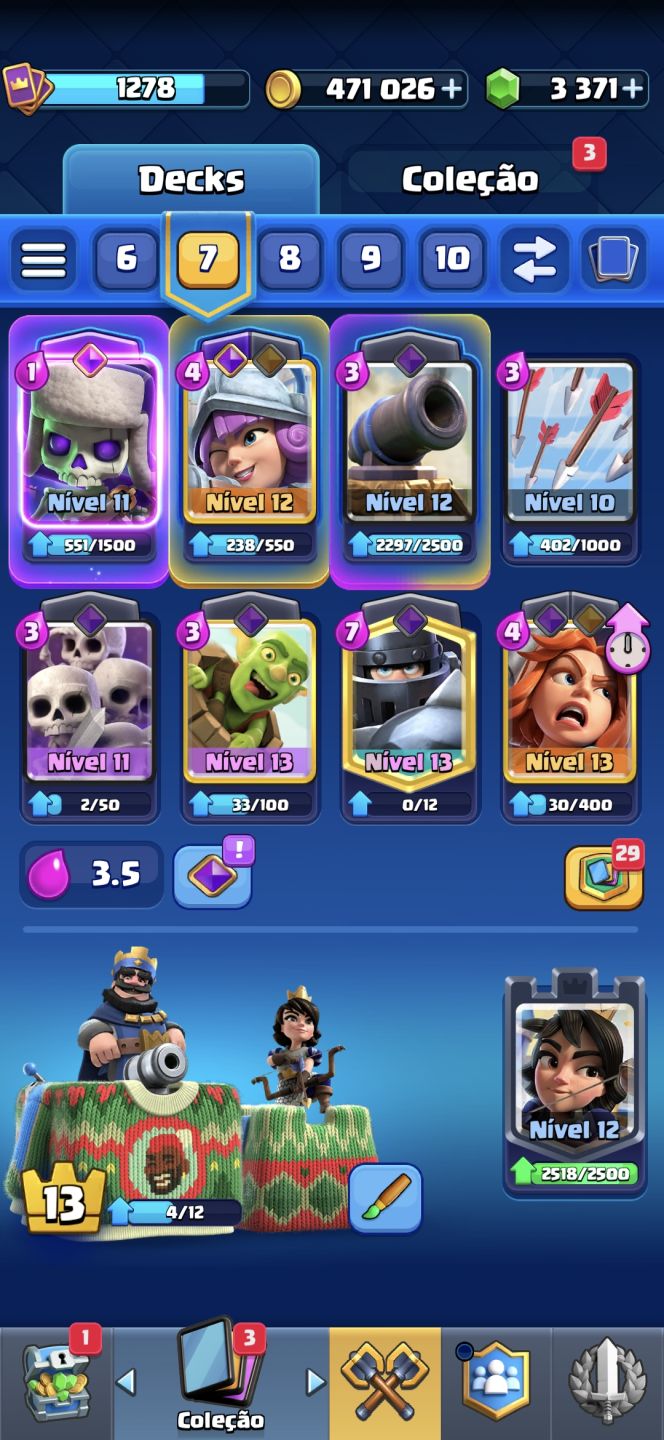 Conta Clash Royale Arena 19 7400 Troféus