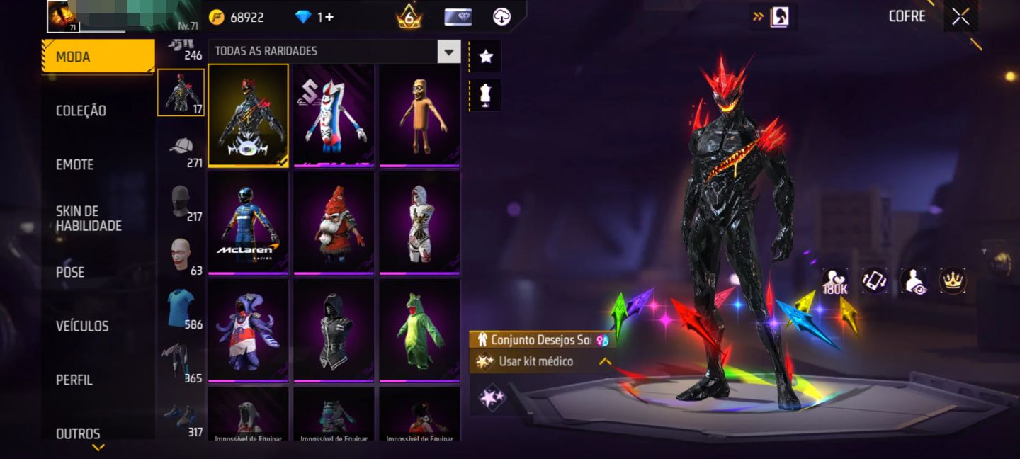 CONTA RARA COM UMP RUBY, UMP E XM8 ATT, MÁSCARA SEM SORRISINHO, ANGELICAL AZUL