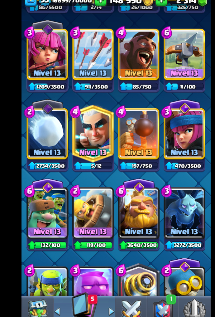 Conta de clash royale muito boa com 9k trofeus