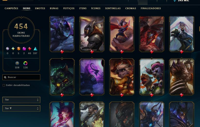Conta do lol com 454 Skin