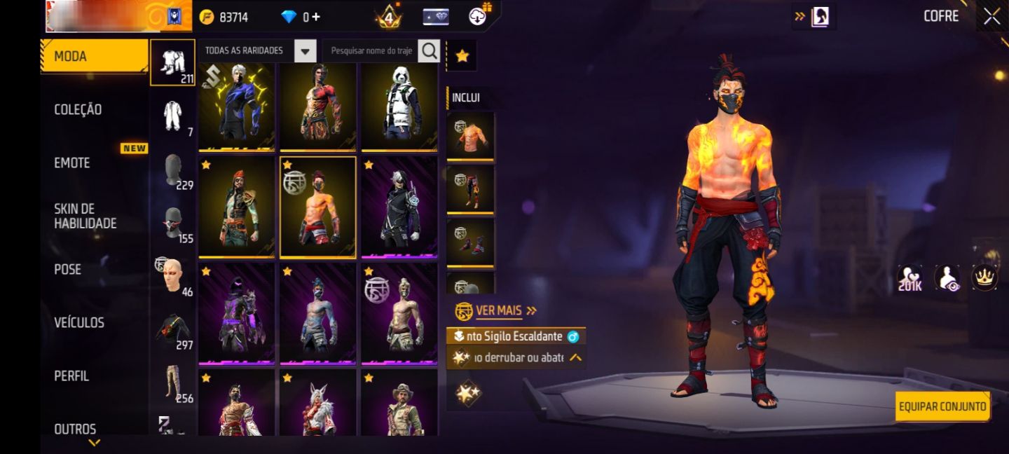 Conta de ff boa para ap + skins de armas evolutiva e conjuntos