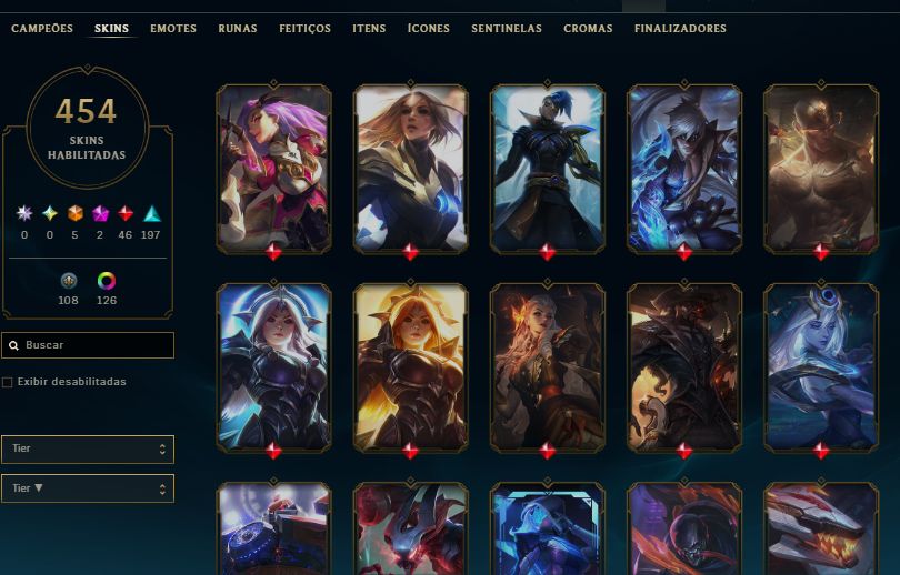Conta do lol com 454 Skin