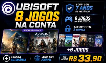 CONTA UBISOFT | ASSASSIN'S CREED ORIGINS + SYNDICATE + 6 JOGOS