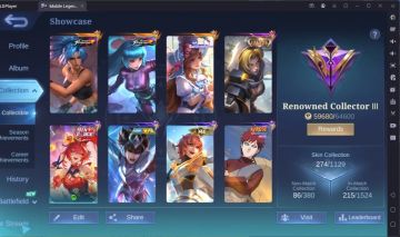 CONTA MOBILE LEGENDS COM 274 SKINS RENOMADA [SMURF] LEIA A DESCRIÇÃO