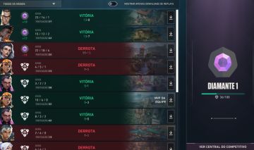 Conta rank diamante 1 com muitas skins