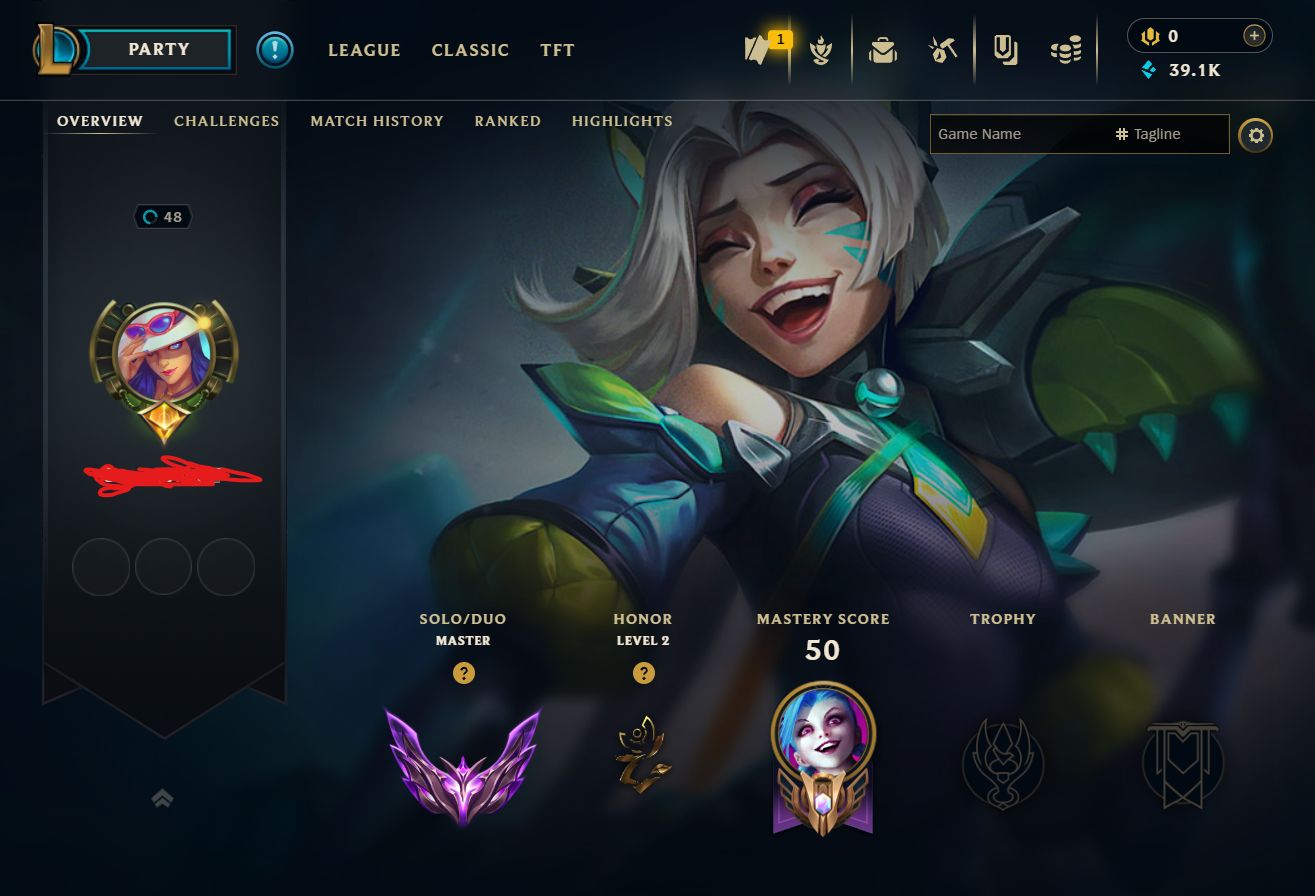 CONTA LOL MASTER 204 PDL | 58% WR | TROCA NICK DISPONIVEL | 49 SKINS | 39K EA