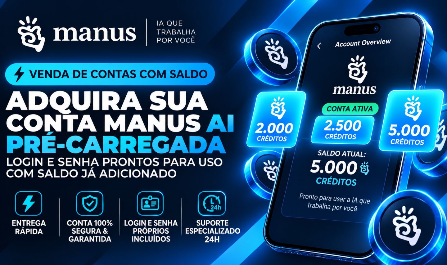 Manus AI - Créditos [Recarga na Sua Conta / Conta Lite]