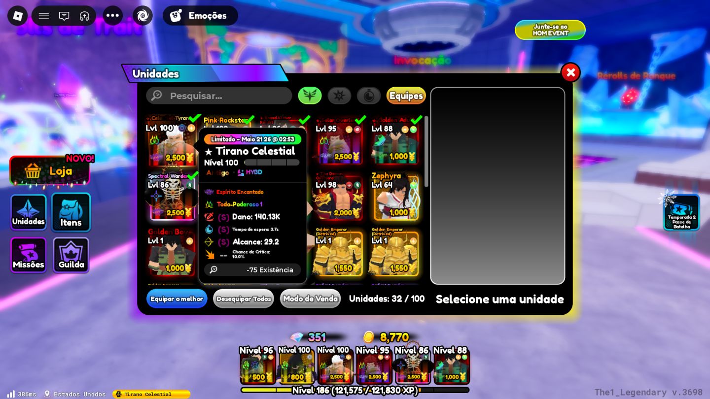 ANIME DEFENDERS LVL 186 2x ALMIGHTY + REQUIEM 2 CELESTIAL TYRANT