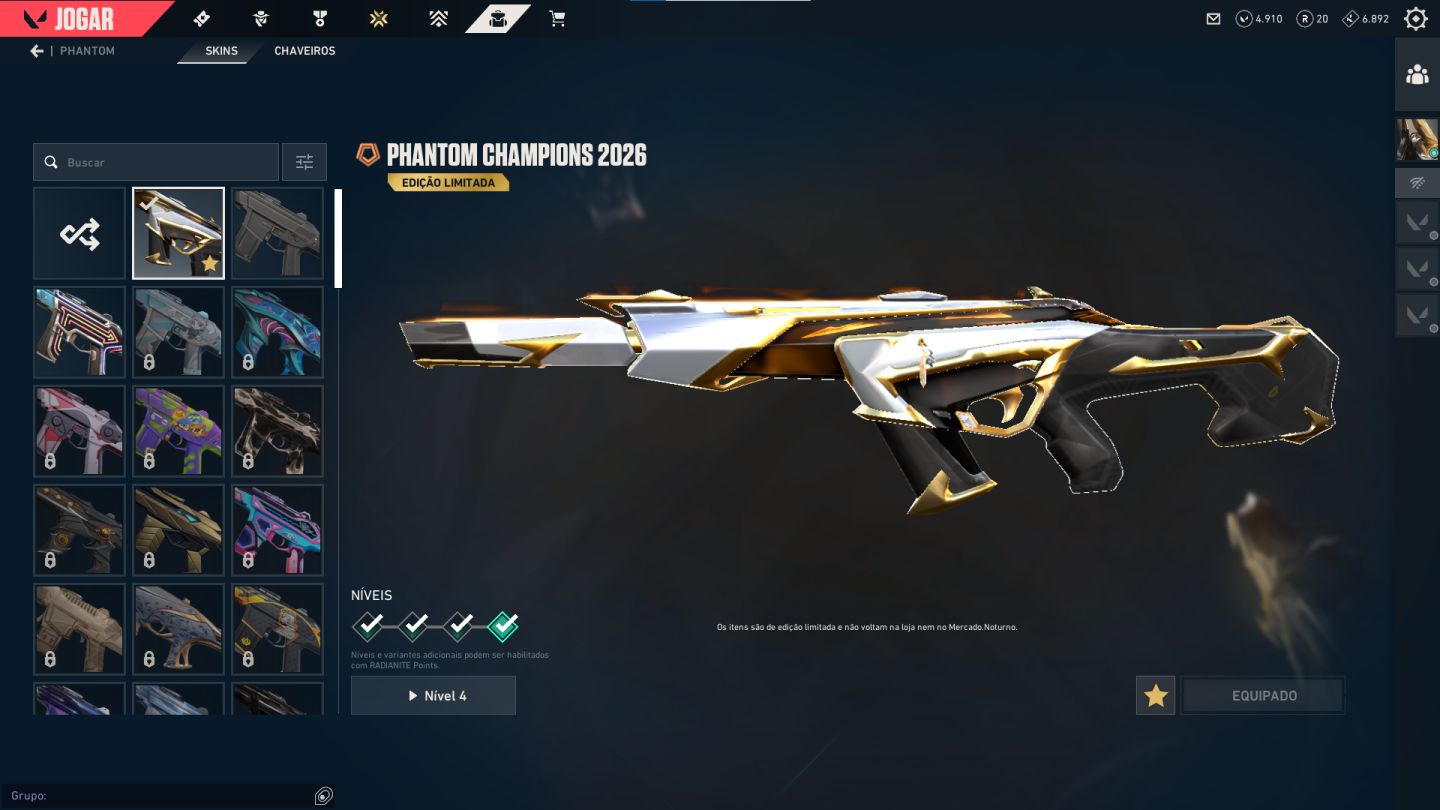 Conta valorant LV 75 com 4.910vp para gastar na conta!!!!!! COM CHAVEIRO ASC!!