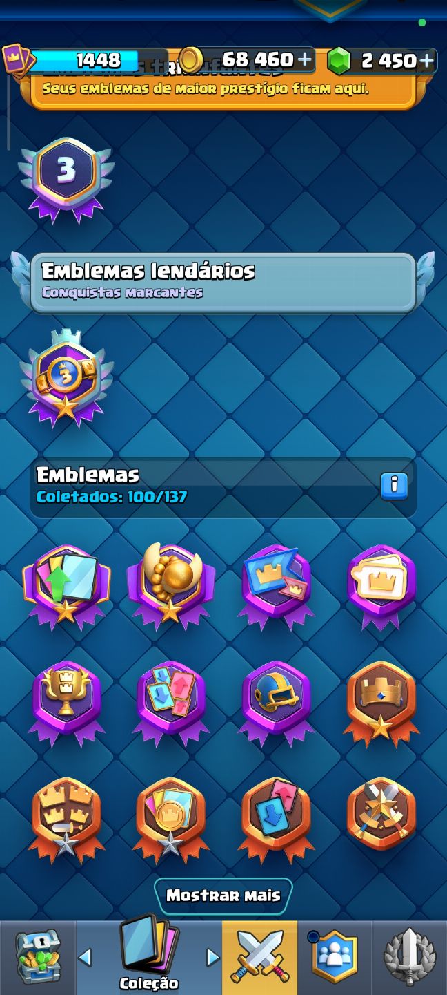 CONTA DE CLASH ROYALE COM 120 CARTAS LIBERADAS E 7500 TROFÉU