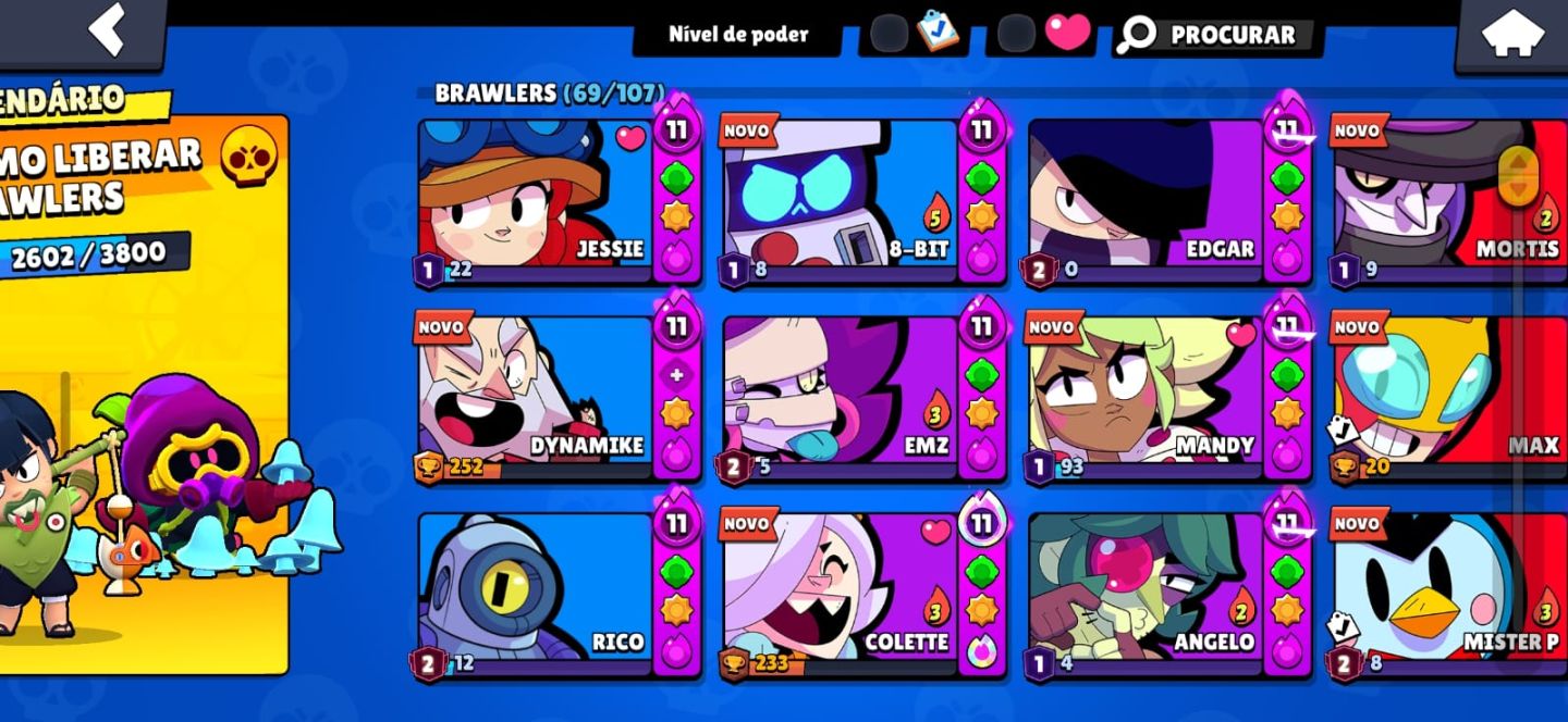 Conta:Brawl Stars 22.9K Troféus | 25 Hipercargas | 17 Nível 11 | 5 Lendário