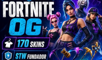 FORTNITE OG + STW FUNDADOR + C1 T5-T8 + 170 SKINS + ROCKET LEAGUE