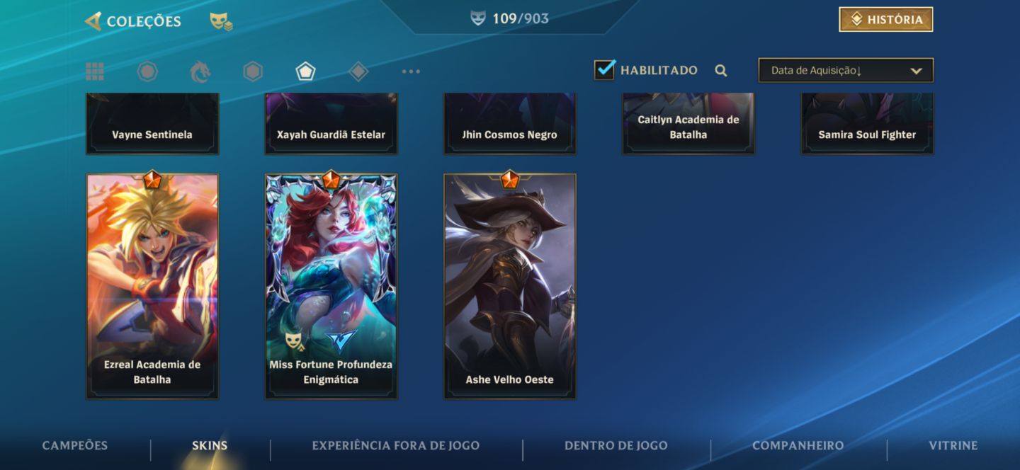 CONTA WILD RIFT EX-GM/ATUAL MESTRE MID E ADC 8 SKINS MITICAS