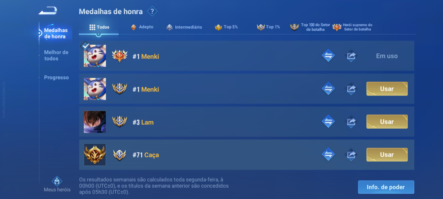 Suba até o lenda elojob Honor of kings