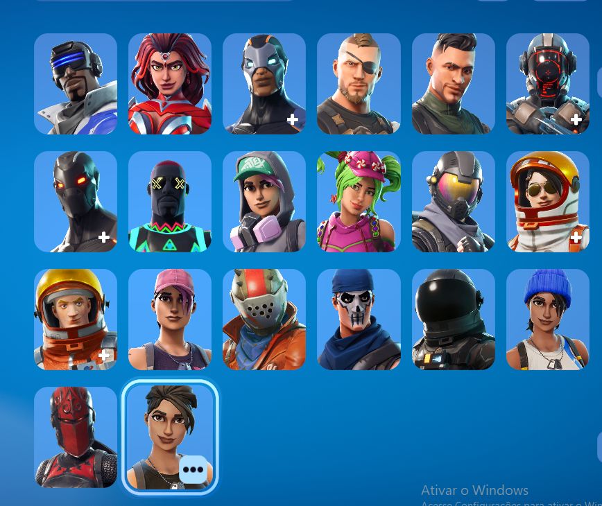Conta OG fortnite cap 1 season 2, lv 1250, 128 skins. conjunto fundador + mako