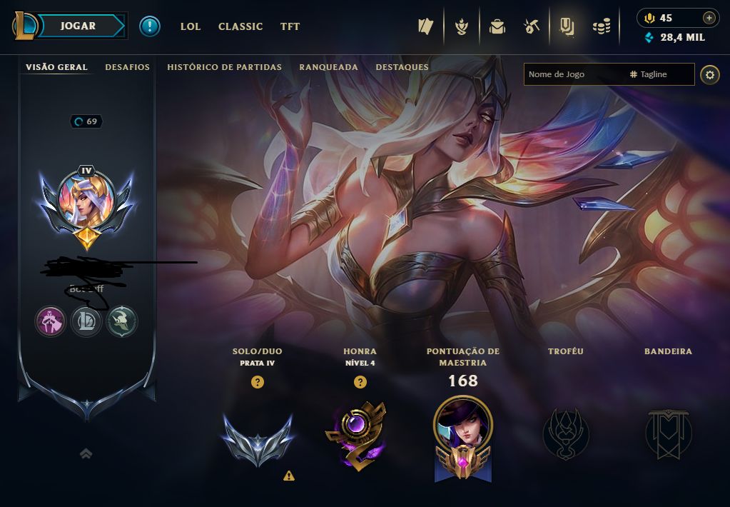 [Entrega Automática] Lol Prata, 72 Skins, Skins Mítica e Lendária, 28K Ea, Lvl69