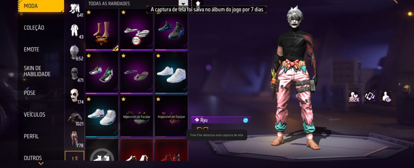 CONTA FREE FIRE (FF) FULLZONA 15 EVOS, 12 PUNHOS, UMP E XM8 ATT (NÃO É A ROXA)